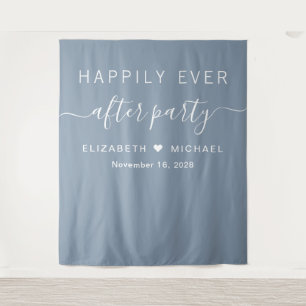 Happily Ever After Party Dusty Blue Photo Backdrop