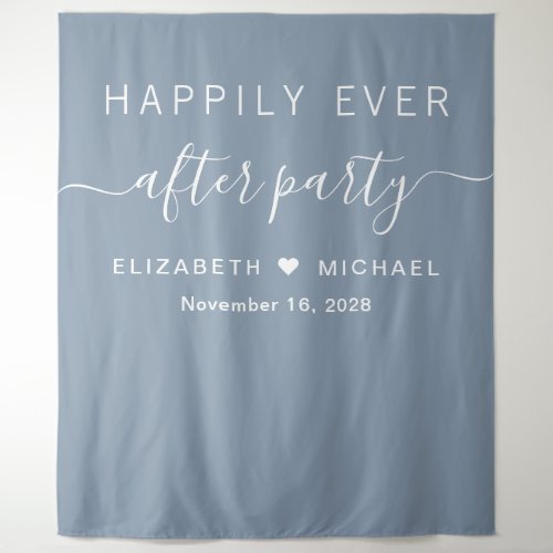 Happily Ever After Party Dusty Blue Photo Backdrop