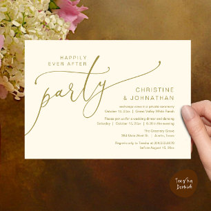Happily Ever After Party, Elopement Dinner Dancing Invitation