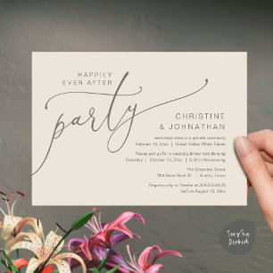 Happily Ever After Party, Elopement Dinner Dancing Invitation