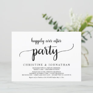Happily Ever After Party, Elopement, Rustic Simple Invitation