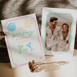 Happily Ever After Party Elopement Wedding Color Invitation
