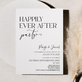 Happily Ever After Party Minimal Wedding Reception Invitation