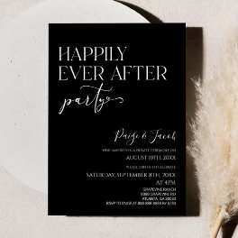Happily Ever After Party Minimal Wedding Reception Invitation