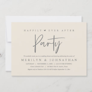 Happily Ever After Party Minimalist Wedding Invitation