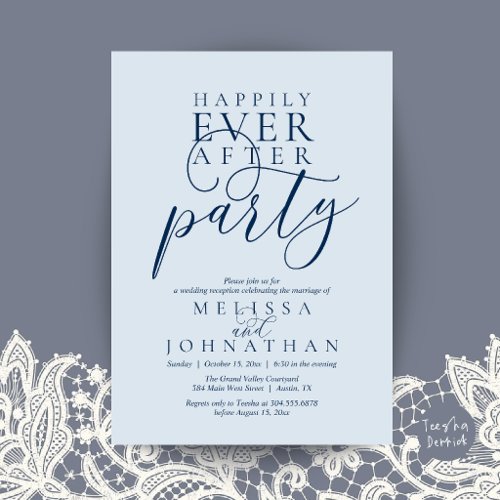 Happily Ever After Party, Modern Classy Wedding Invitation