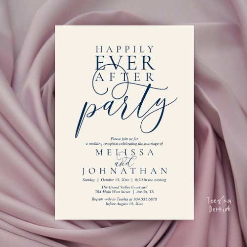 Happily Ever After Party, Modern Classy Wedding Invitation