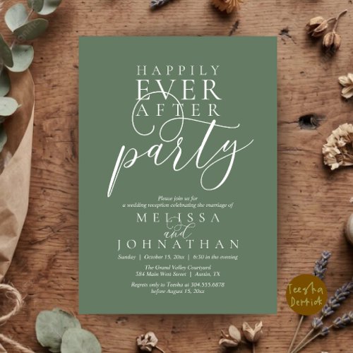 Happily Ever After Party, Modern Classy Wedding Invitation