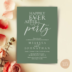Happily Ever After Party, Modern Classy Wedding Invitation