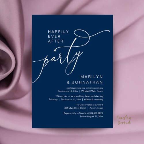 Happily Ever After Party, Modern Dinner Reception Invitation