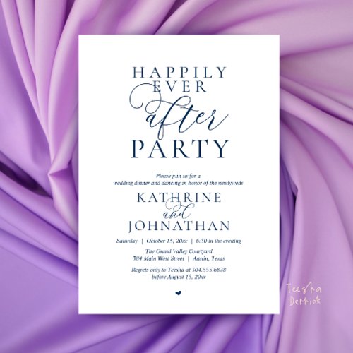 Happily Ever After Party, Modern Elegant Wedding Invitation