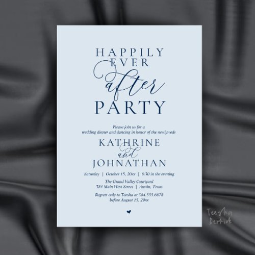 Happily Ever After Party, Modern Elegant Wedding Invitation