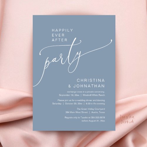 Happily Ever After Party, Modern Reception Dinner Invitation