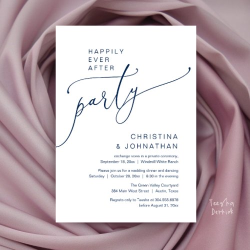Happily Ever After Party, Modern Reception Dinner Invitation