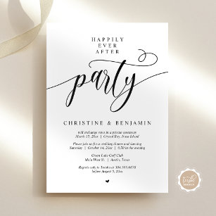 Happily Ever After Party, Modern Script Invitation