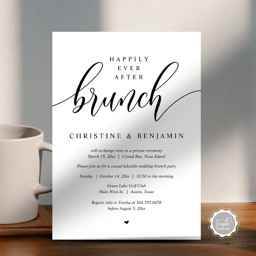 Happily Ever After Party Modern Script Invitation