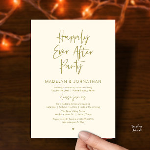 Happily Ever After Party, Modern Wedding Dinner Invitation