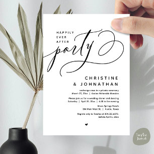 Happily Ever After Party, Modern Wedding Dinner Invitation