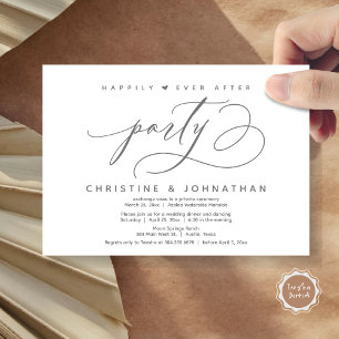 Happily Ever After Party, Modern Wedding Dinner Invitation