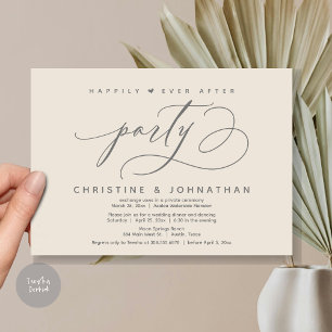 Happily Ever After Party, Modern Wedding Dinner Invitation