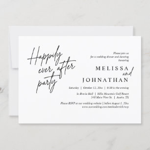 Happily Ever After Party, Modern Wedding Dinner Invitation
