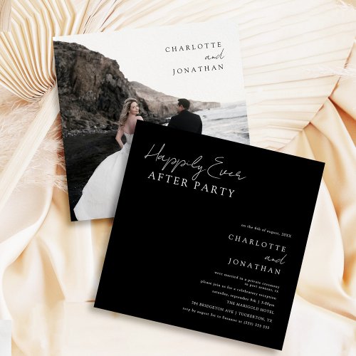 Happily Ever After Party Modern Wedding Invitation