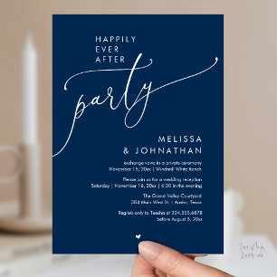 Happily Ever After Party Modern Wedding Reception Invitation