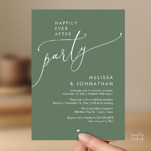 Happily Ever After Party Modern Wedding Reception Invitation