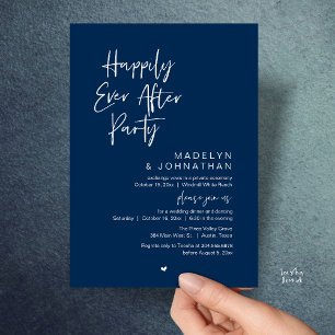 Happily Ever After Party, Modern Wedding Reception Invitation