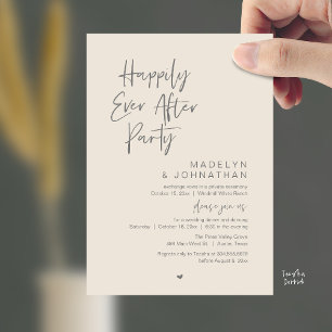 Happily Ever After Party, Modern Wedding Reception Invitation