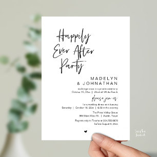 Happily Ever After Party, Modern Wedding Reception Invitation