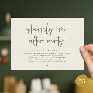  Happily Ever After Party Modern Wedding Reception Invitation