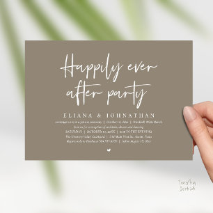  Happily Ever After Party Modern Wedding Reception Invitation