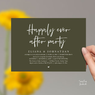  Happily Ever After Party Modern Wedding Reception Invitation