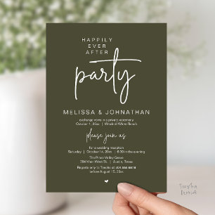 Happily Ever After Party, Modern Wedding Reception Invitation