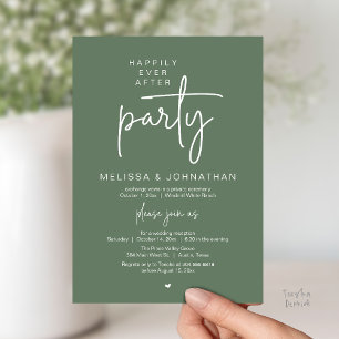 Happily Ever After Party, Modern Wedding Reception Invitation
