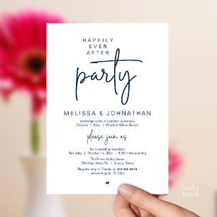 Happily Ever After Party, Modern Wedding Reception Invitation