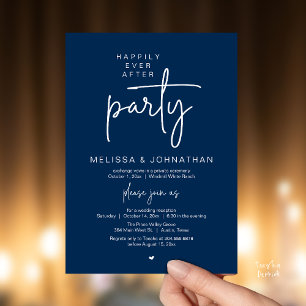 Happily Ever After Party, Modern Wedding Reception Invitation