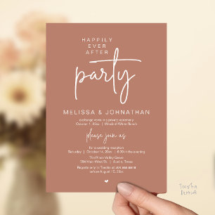 Happily Ever After Party, Modern Wedding Reception Invitation