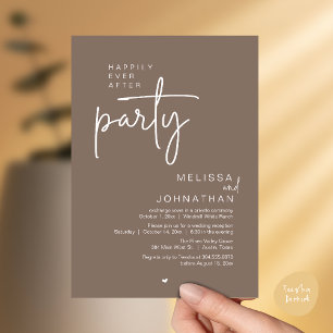 Happily Ever After Party, Modern Wedding Reception Invitation