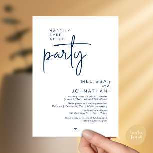 Happily Ever After Party, Modern Wedding Reception Invitation