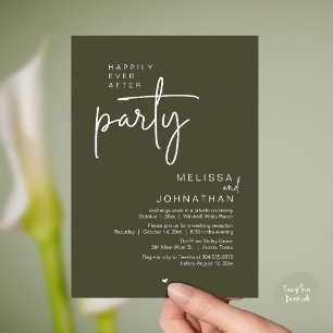 Happily Ever After Party, Modern Wedding Reception Invitation