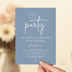 Happily Ever After Party, Modern Wedding Reception Invitation