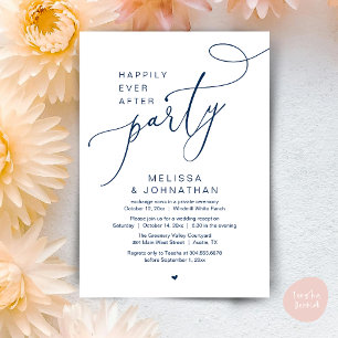 Happily Ever After Party Modern Wedding Reception Invitation