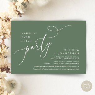 Happily Ever After Party Modern Wedding Reception Invitation