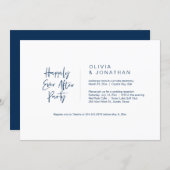 Happily Ever After Party, Navy Blue, Elopement Invitation (Front/Back)