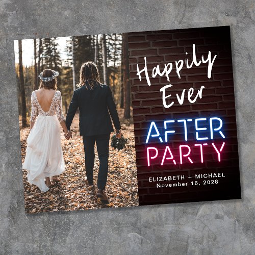 Happily Ever After Party Neon Lights Photo Wedding