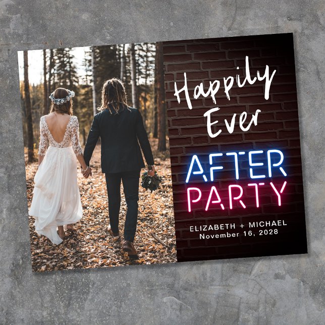 Happily Ever After Party Neon Lights Photo Wedding (Creator Uploaded)