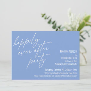 Happily Ever After Party Periwinkle Blue Reception Invitation