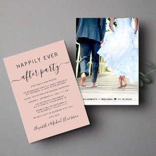 Happily Ever After Party Photo Blush Reception Announcement